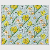 Mooie pastel retro waterverf bloempatroon modern cadeaupapier (Vlak)