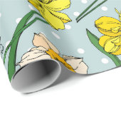 Mooie pastel retro waterverf bloempatroon modern cadeaupapier (Rol Hoek)