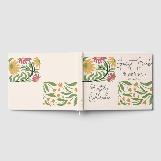 Mooie pastel Roze achtergrond 40e verjaardag Gastenboek (Volledig)