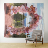 Mooie Pastel Roze Ballonboog Hanger Wandkleed (In Situ (horizontaal))