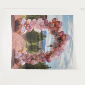 Mooie Pastel Roze Ballonboog Hanger Wandkleed (Voorkant (horizontaal))