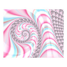 Mooie Pastel Roze Blauwe Spiraal Fractal