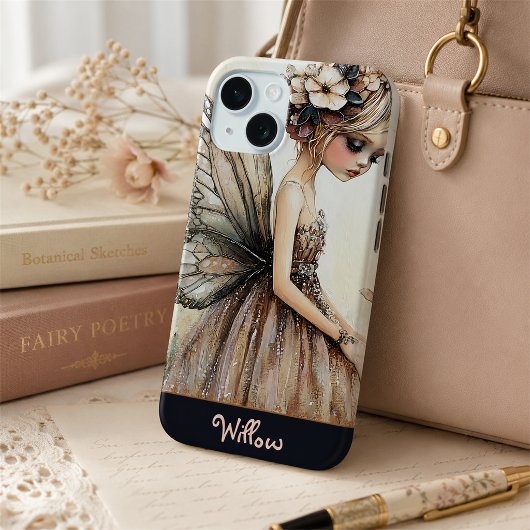 Mooie Pastel Roze Bloem Fee Gepersonaliseerd Case-Mate iPhone Case
