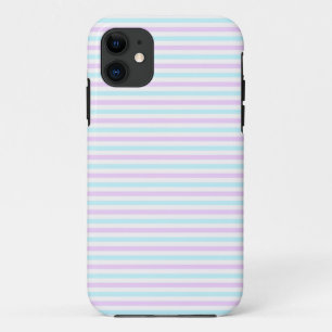 Mooie pastel roze en turquoise strepen meisjesacht Case-Mate iPhone case