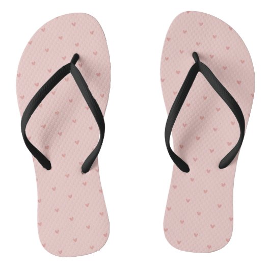 Mooie Pastel Roze Harten Teenslippers (Voetbed)