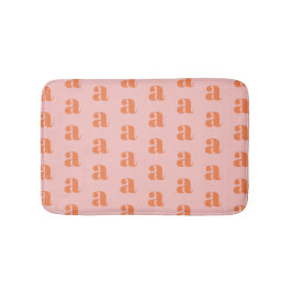 Mooie Pastel Roze Koraal Monogram Patroon Badmat