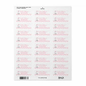 Mooie Pastel Roze Olifant Persoonlijk Etiket (Full Sheet)