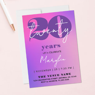 Mooie Pastel Roze Paars 20e Twintig Ombre Krachtig Kaart
