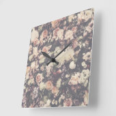 Mooie pastel rozen decor vierkante klok (Hoek)