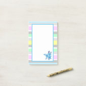 Mooie Pastel Strepen en Bloemen Post-it® Notes (Op bureau)