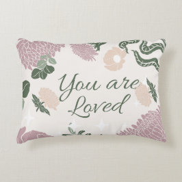 Mooie pastel U bent dol op roze bloemscript Accent Kussen