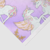 Mooie pastel Unicorn Kerstmis Tissuepapier (Detail)