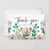 Mooie Pastel Waterverf Bloemen Bedankkaart (Voorkant)