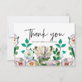 Mooie Pastel Waterverf Bloemen Bedankkaart