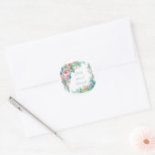Mooie Pastel Waterverf Bloemenboeket Ronde Sticker (Envelop)