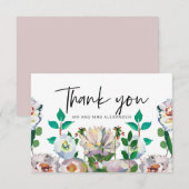 Mooie Pastel Waterverf Bloesems Bedankkaart (Voorkant / Achterkant)