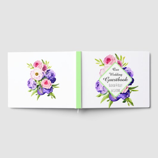 Mooie pastel Waterverf Flowers Gastenboek (Volledig)