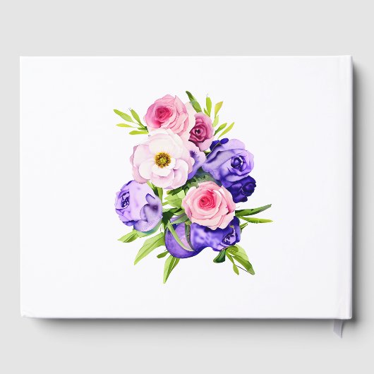 Mooie pastel Waterverf Flowers Gastenboek (Achterkant)