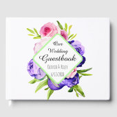 Mooie pastel Waterverf Flowers Gastenboek (Voorkant)