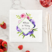 Mooie pastel Waterverf Flowers Servet (Insitu)