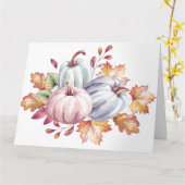 Mooie Pastel Waterverf Pompoenen Kaart (Gele Bloem)