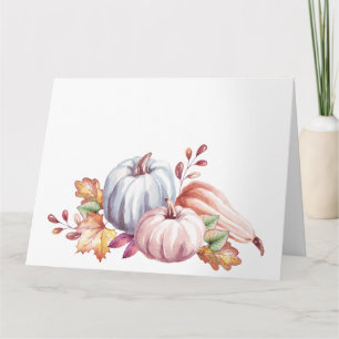 Mooie Pastel Waterverf Pompoenen & Pompoen Kaart