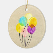 Mooie pastel waterverfballonnen keramisch ornament (Links)