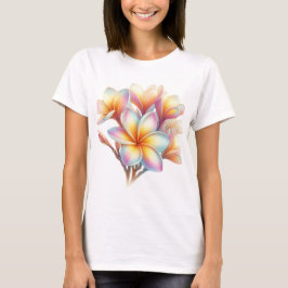 MOOIE PASTEL ZOMER PLUMERIA BLOEMEN T-SHIRT