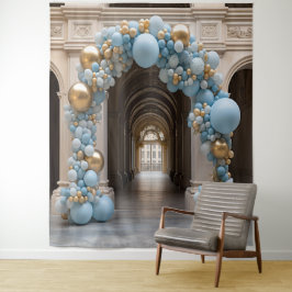 Mooie Pastelblauwe Ballonboog Hangend Wandkleed