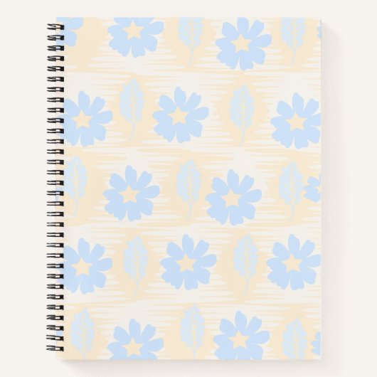 Mooie Pastelblauwe Bloem Notitieboek (Voorkant)