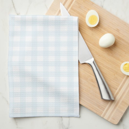 Mooie pastelblauwe Gingham Theedoek (Quarter Fold)