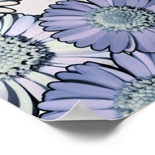 Mooie Pastelblauwe Madeliefjes Baby Jongensnaam Fo Poster (Hoek)