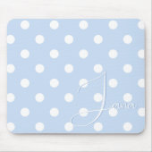 Mooie pastelblauwe muismat met uw aangepaste naam (Voorkant)