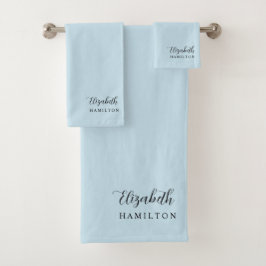 Mooie Pastelblauwe Persoonlijke Badset Bad Handdoek