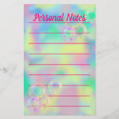 Mooie pastelbubbel regenboog Kantoor noot Briefpapier (Voorkant)