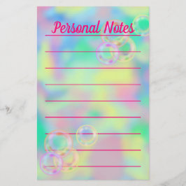 Mooie pastelbubbel regenboog Kantoor noot Briefpapier