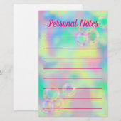 Mooie pastelbubbel regenboog Kantoor noot Briefpapier (Voorkant / Achterkant)