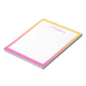Mooie pastelgele en roze verlooprand notitieblok (Linkerzijde)