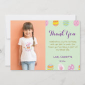 Mooie Pastelgroene Eieren Kinderen Verjaardag Foto Bedankkaart (Voorkant)