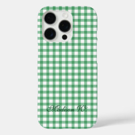 Mooie Pastelgroene Gingham Patroon iPhone 16 Pro Hoesje