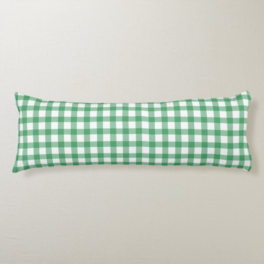 Mooie pastelgroene gingham-patroon lichaamskussen (Voorkant)