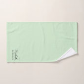 Mooie Pastelgroene Persoonlijke Badset Bad Handdoek (Handdoek)