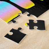 Mooie pastelhemel achter silhouetbomen legpuzzel (Zijkant)