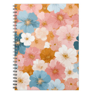 Mooie Pastelkleurig Bloemmotief Notitieboek