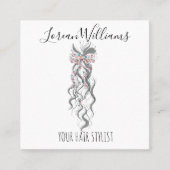 Mooie Pastelkleurige Bruid met Golvende Kapsel Haa Vierkante Visitekaartje (Voorkant)