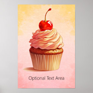 Mooie Pastelkleurige Cupcake Poster