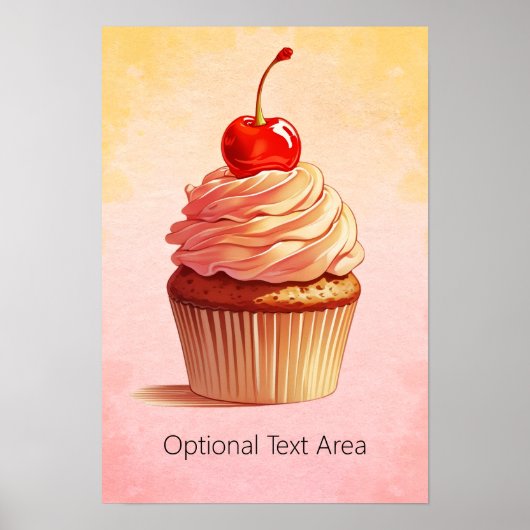 Mooie Pastelkleurige Cupcake  Poster (Voorkant)