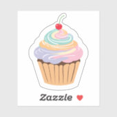 Mooie Pastelkleurige Cupcake Sticker (Vel)