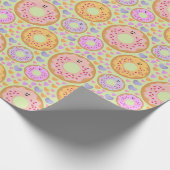 Mooie Pastelkleurige Donuts & Harten Cadeaupapier (Hoek)