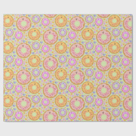 Mooie Pastelkleurige Donuts & Hartjes Cadeaupapier